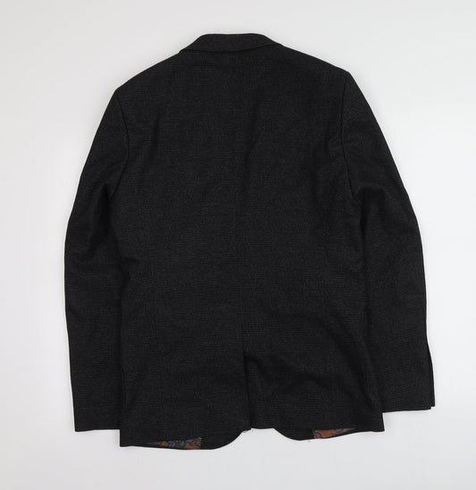 NEXT Mens Black Polyester Jacket Suit Jacket Size 38