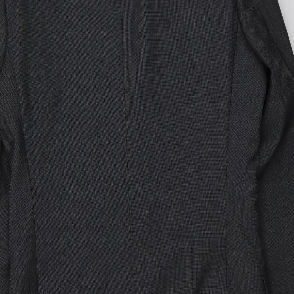M&S Mens Grey Polyester Jacket Suit Jacket Size 38