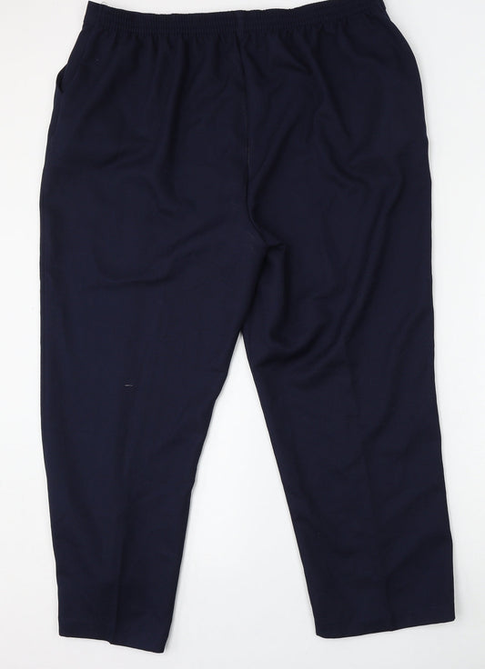 Papaya Womens Blue Polyester Trousers Size 20 L27 in Regular