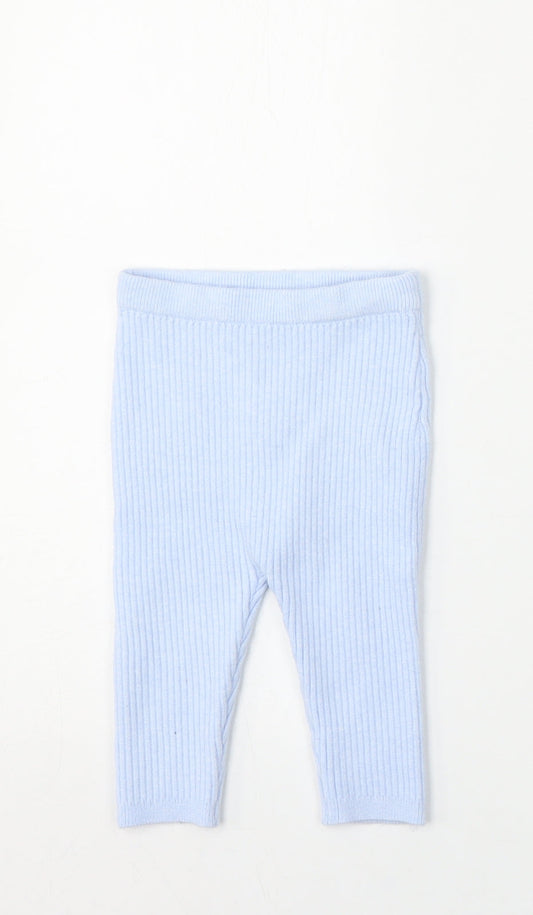 Matalan Girls Blue Viscose Jogger Trousers Size 6-9 Months