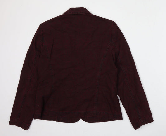Minosa Womens Red Lyocell Jacket Blazer Size 12