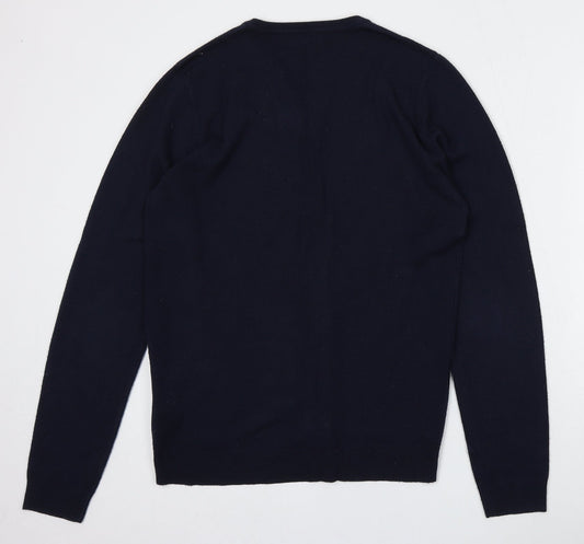 Red Herring Mens Blue V-Neck Acrylic Pullover Jumper Size S