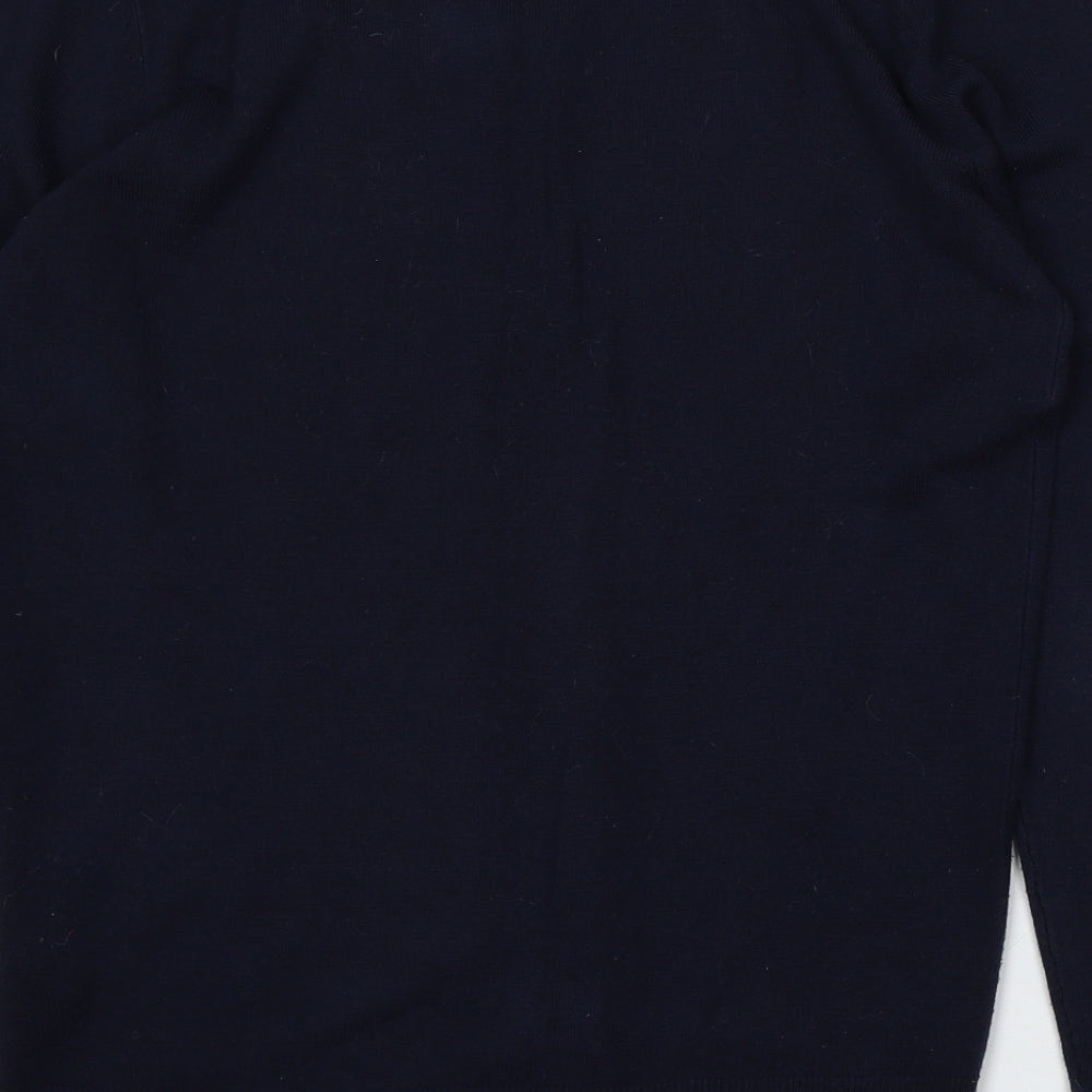 Red Herring Mens Blue V-Neck Acrylic Pullover Jumper Size S