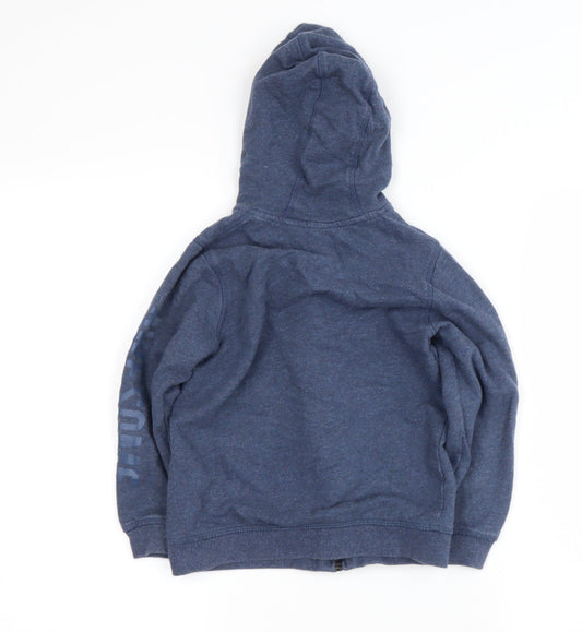 Mother and Child Boys Blue Cotton Pullover Hoodie Size 4-5 Years