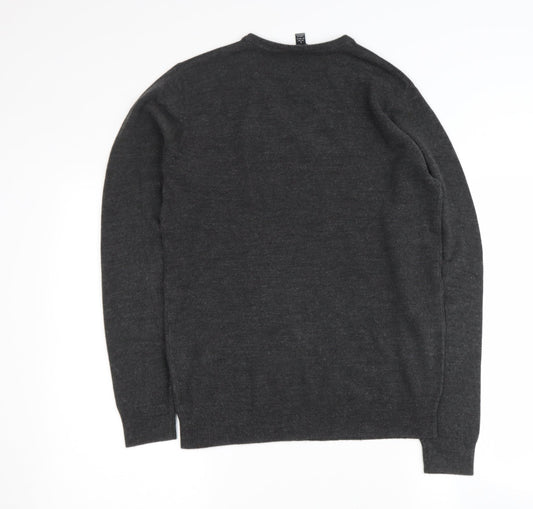 Ceder wood state Mens Grey V-Neck Acrylic Pullover Jumper Size S