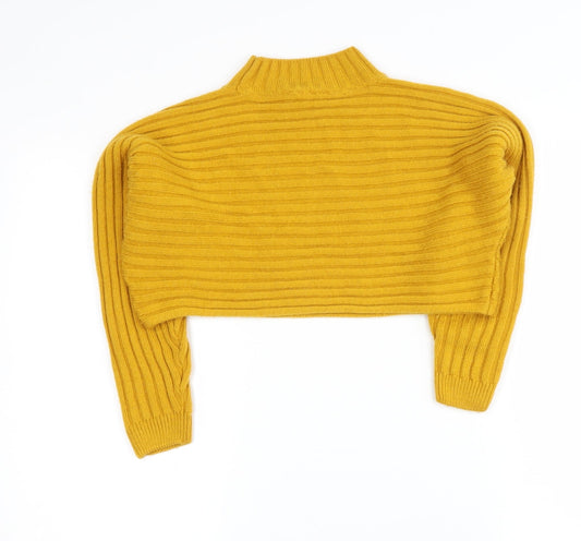 newlook Girls Yellow High Neck Polyester Pullover Jumper Size 9 Years