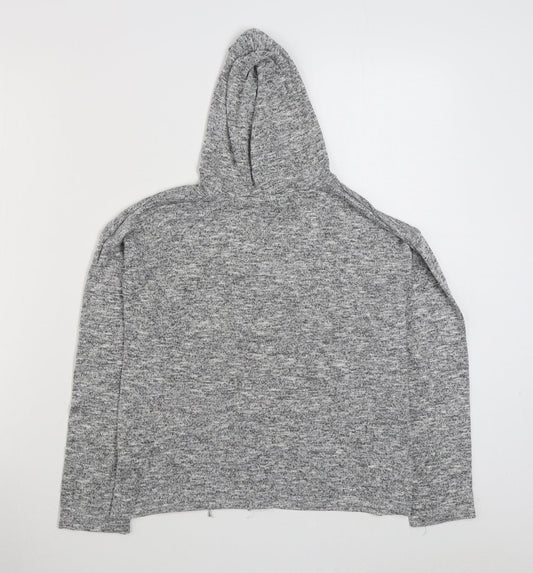 Matalan Girls Grey Polyester Pullover Hoodie Size 11 Years Pullover