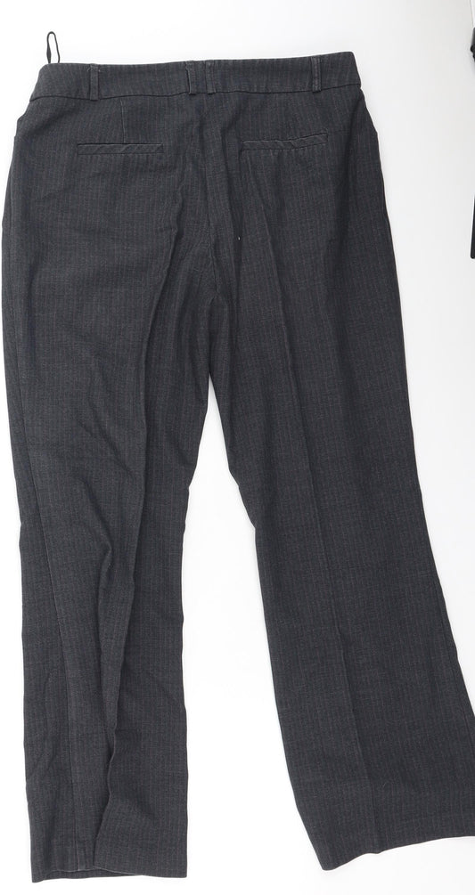 Dunnes Stores Womens Grey Polyester Trousers Size 12 L29 in Regular