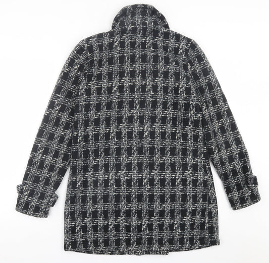 Effecti moda Womens Black Plaid Jacket Size S Button