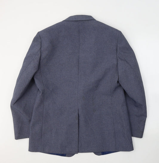 St.Micheal Mens Blue Polyester Jacket Suit Jacket Size 42