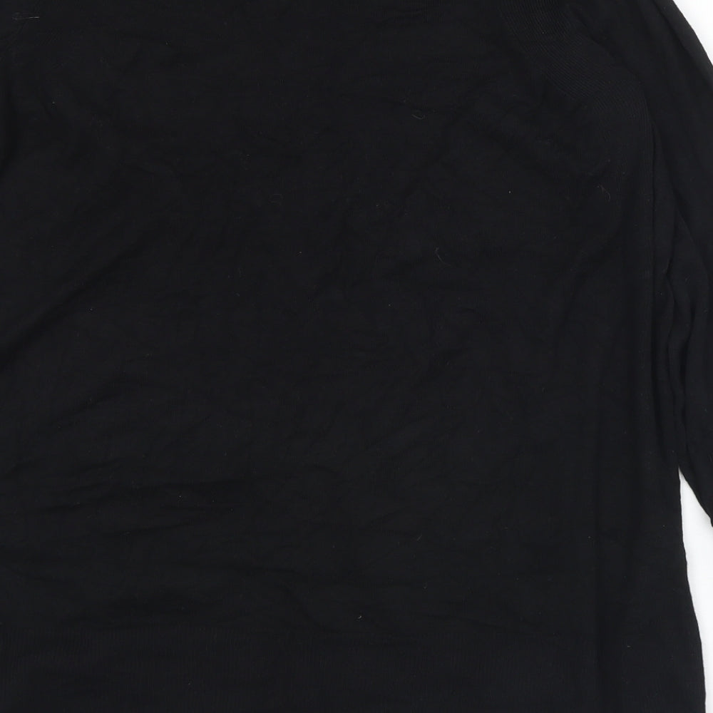 Marks and Spencer Womens Black Collared Polyester Cardigan Jumper Size S