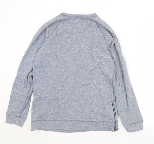 Gap Womens Blue Cotton Pullover Sweatshirt Size S Zip