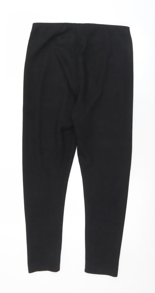 Jeff & Co Womens Black Polyester Trousers Size 14 L26 in Slim