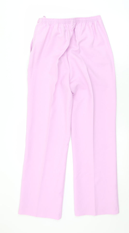 Damart Womens Purple Polyester Trousers Size 14 L28 in Regular