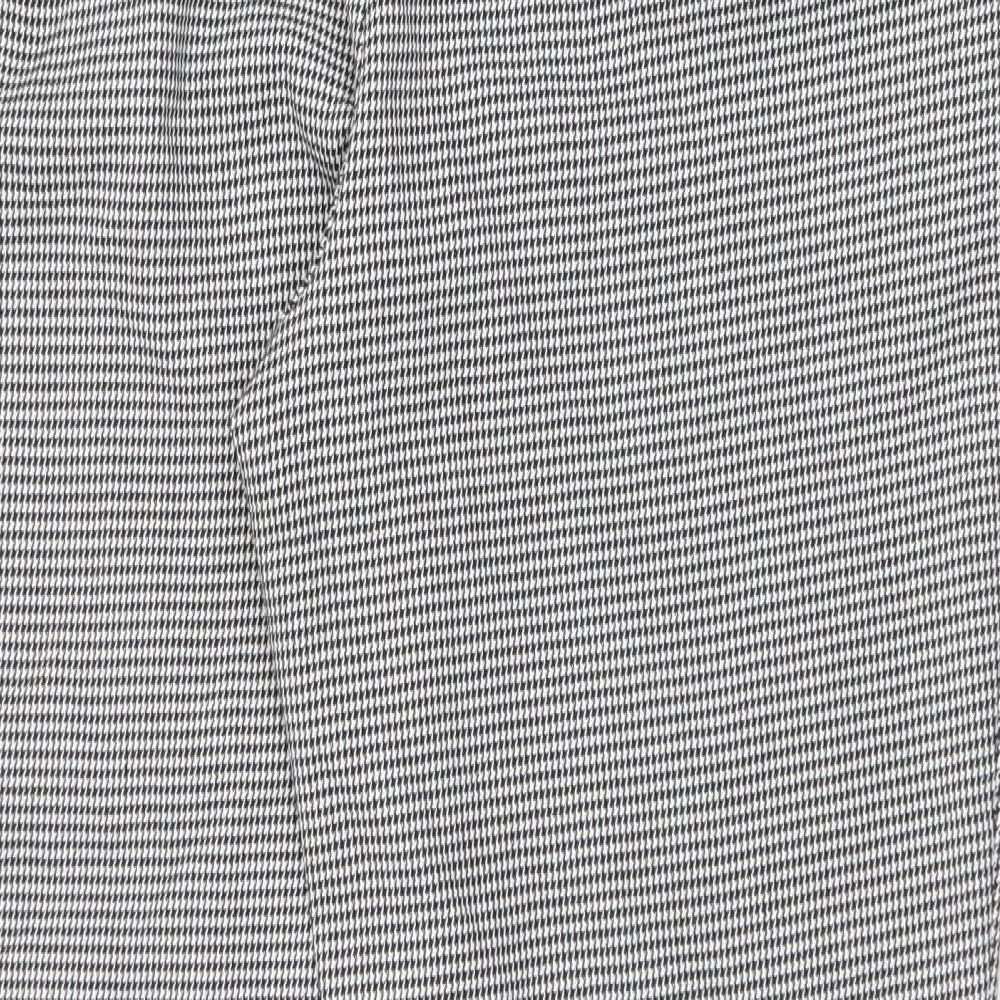Papaya Womens White Houndstooth Polyester Dress Pants Trousers Size 14 L27 in Regular Zip