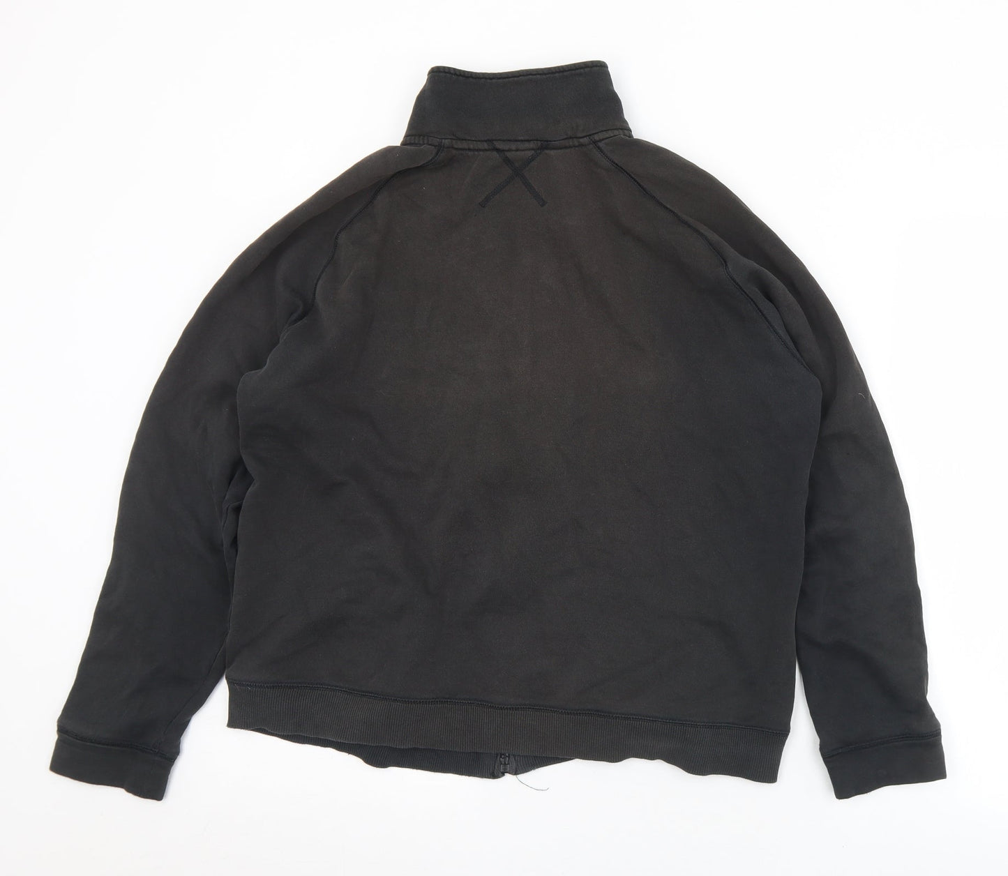Reebok Womens Black Cotton Full Zip Sweatshirt Size 2XL Zip