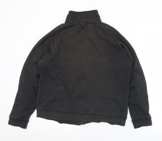 Reebok Womens Black  Cotton Full Zip Sweatshirt Size 2XL  Zip