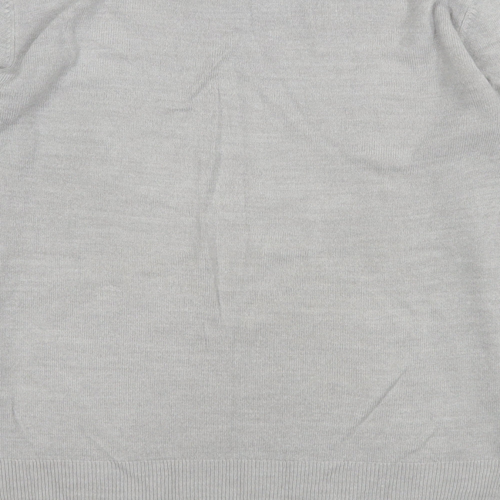 Marks and Spencer Womens Grey Round Neck Acrylic Pullover Jumper Size 10