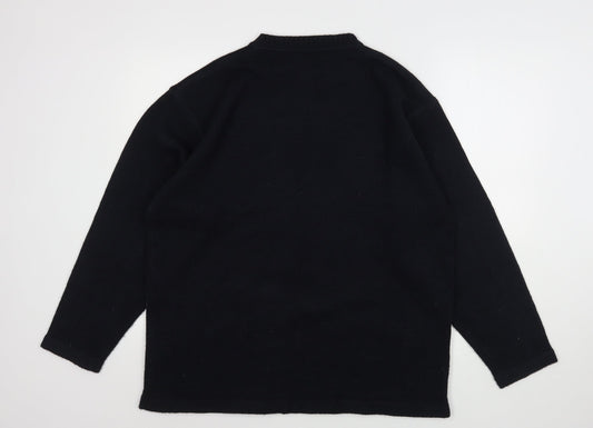 George Mens Blue Round Neck Acrylic Pullover Jumper Size L