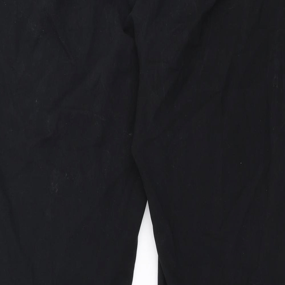 Marks and Spencer Womens Black Polyester Trousers Size 12 L28 in Regular Zip