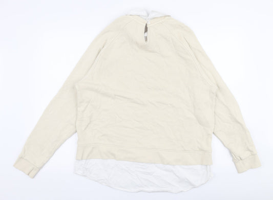 NEXT Womens Beige 100% Cotton Pullover Sweatshirt Size L Button - Colorado