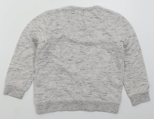Lily & Dan Boys Grey Cotton Pullover Sweatshirt Size 9-10 Years Pullover