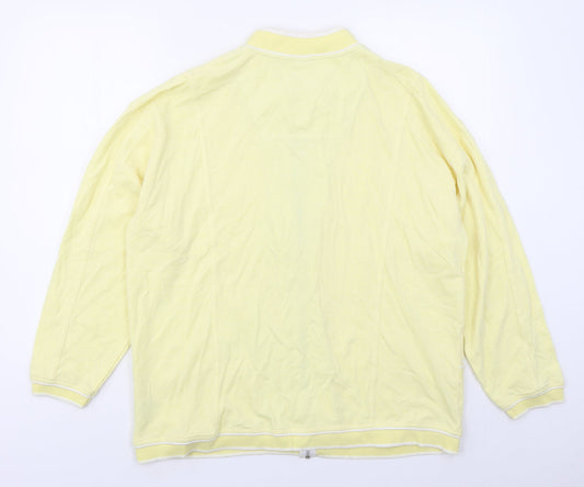 DASH Womens Yellow Cotton Full Zip Sweatshirt Size 16 Zip