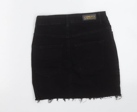 Only Womens Black Cotton A-Line Skirt Size XS
