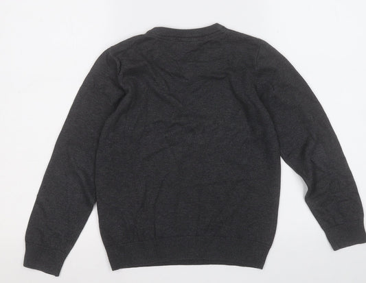 Marks and Spencer Boys Grey Cotton Pullover Sweatshirt Size 8-9 Years