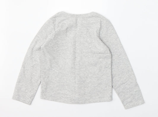 Nutmeg Girls Grey Cotton Pullover Sweatshirt Size 6-7 Years