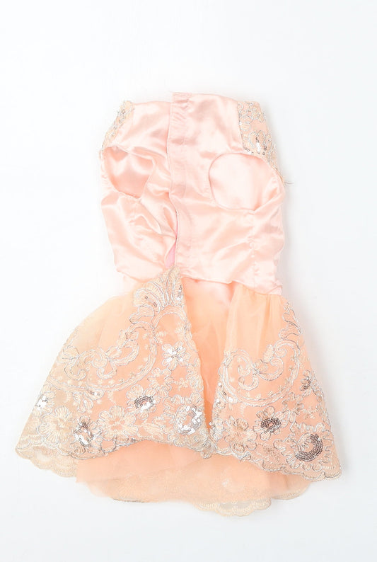 Buffy Pet Home Girls Pink Polyester Skater Dress Size L Round Neck Hook & Eye