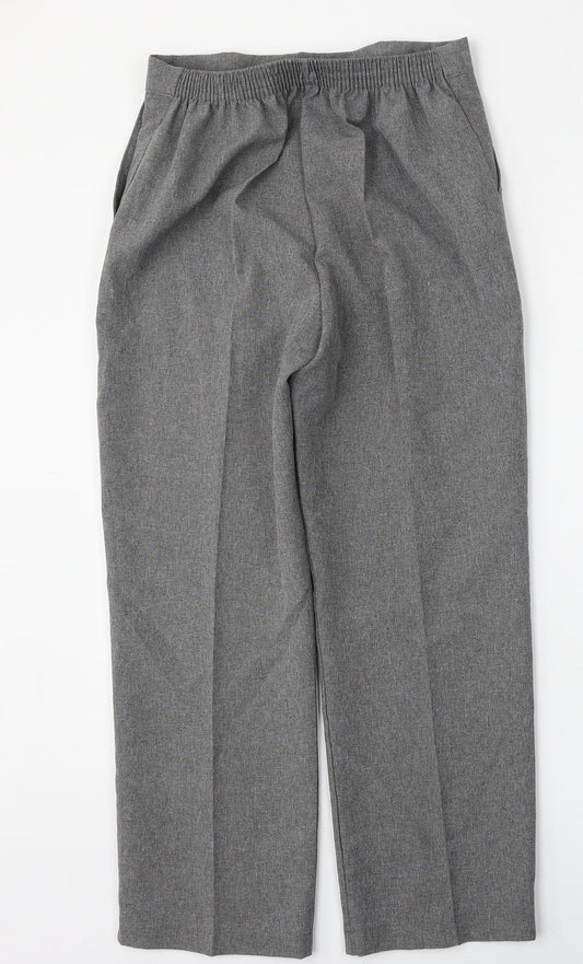 Mia Moda Womens Grey Polyester Trousers Size 10 L24 in Regular