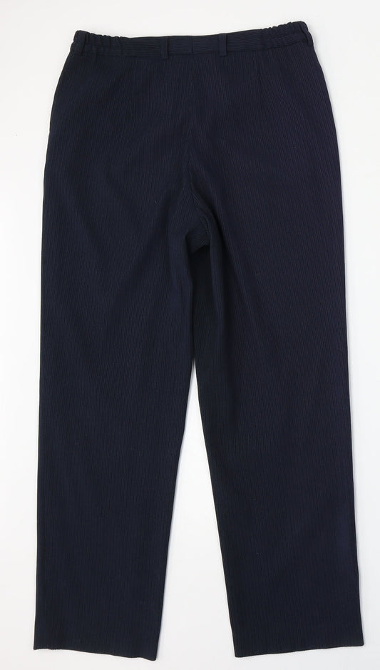 Brandtex Womens Blue Polyester Trousers Size 32 L28 in Regular