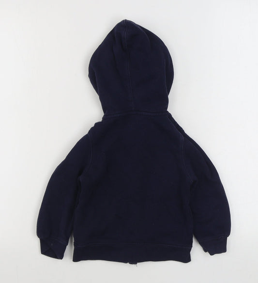 Gap Girls Blue 100% Cotton Full Zip Hoodie Size 3 Years Zip