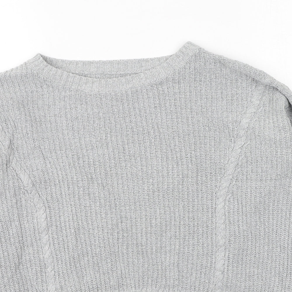 Hollister Womens Grey Round Neck Cotton Pullover Jumper Size S