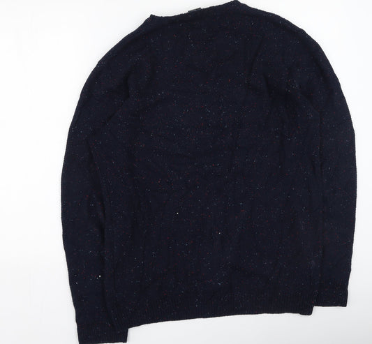 FSBN Mens Blue Round Neck Polyester Pullover Jumper Size L