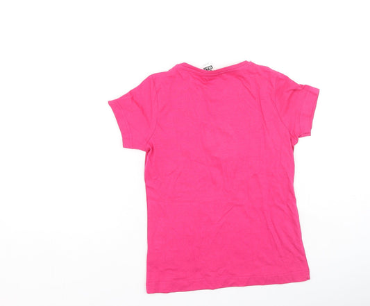 Roly Girls Pink Cotton Basic Casual Size 9-10 Years Round Neck