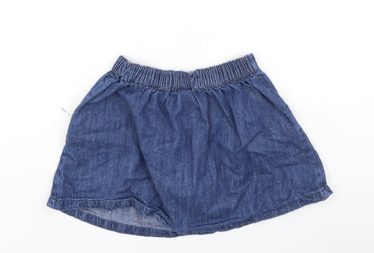 NEXT Girls Blue 100% Cotton Flare Skirt Size 2-3 Years Regular