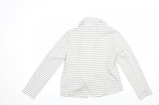 Soon Womens Grey Striped Jacket Blazer Size 12