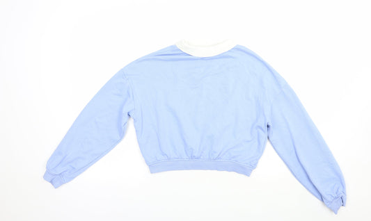 H&M Girls Blue Cotton Pullover Sweatshirt Size 13-14 Years Pullover