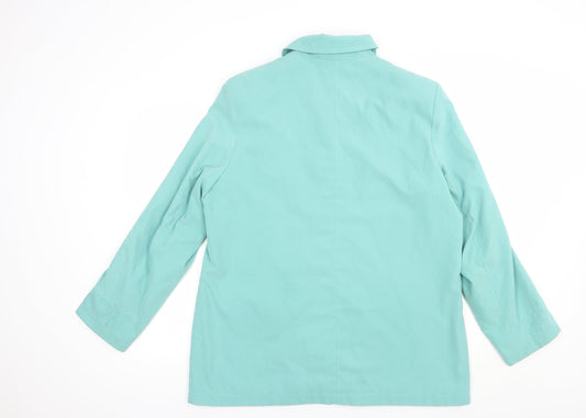 EWM Womens Green Pea Coat Coat Size 16 Snap