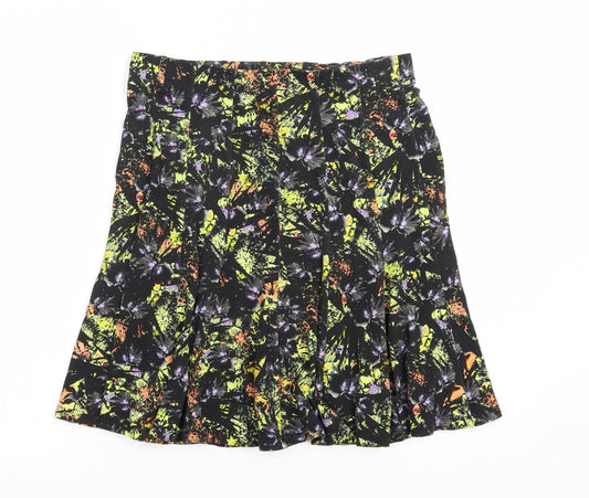 Marks and Spencer Womens Gold Viscose Skater Skirt Size 10