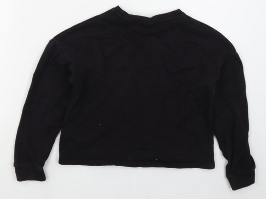TU Girls Black Cotton Pullover Sweatshirt Size 9 Years Pullover - Hearts