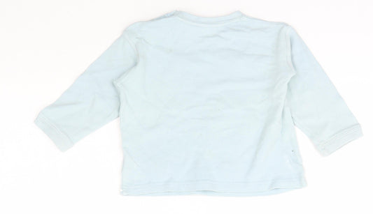 Cherokee Boys Purple Cotton Basic T-Shirt Size 12-18 Months Crew Neck Button