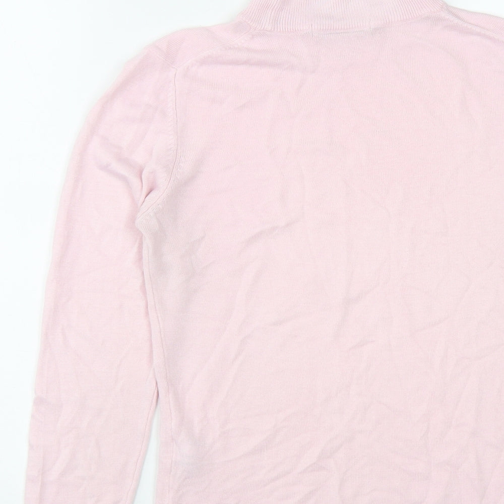 Marks and Spencer Womens Pink Round Neck Acrylic Pullover Jumper Size 10