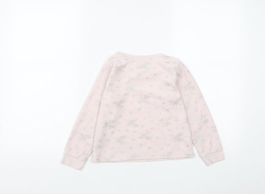 Matalan Girls Pink Polyester Pullover Sweatshirt Size 6 Years - Unicorn