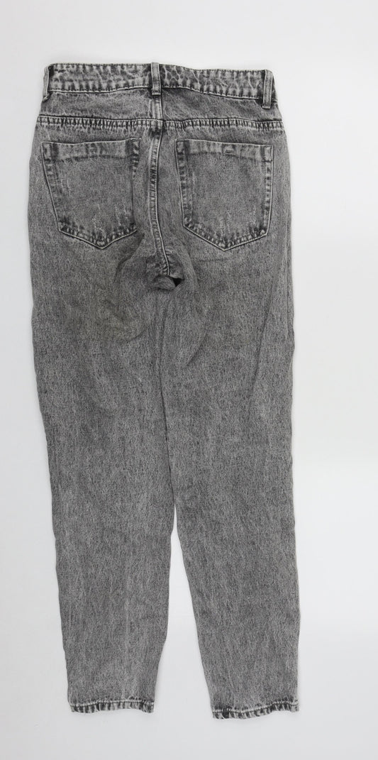 Hello Miss Paris Womens Grey Cotton Straight Jeans Size 6 L27 in Regular Zip