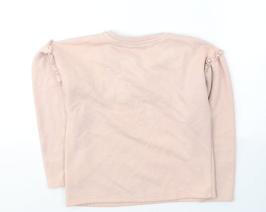 Matalan Girls Pink Cotton Pullover Sweatshirt Size 9 Years Pullover - Love