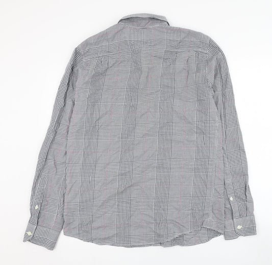 Jack Wills Mens Blue Check Cotton Button-Up Size M Collared Button