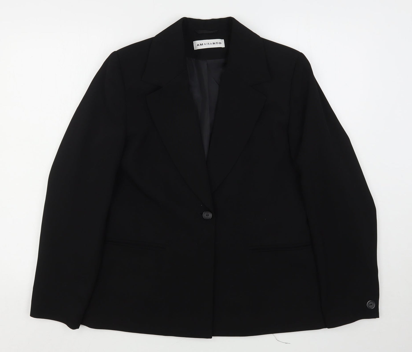 Armaranto Womens Black  Polyester Jacket Blazer Size 14